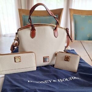 Dooney & Bourke Cream and Tan Satchel Trio